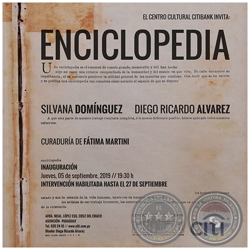 ENCICLOPEDIA - Artistas: Silvana Domínguez / Diego Ricardo Alvarez - Año 2019